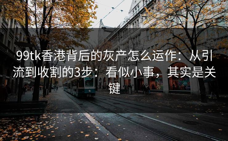 99tk香港背后的灰产怎么运作：从引流到收割的3步：看似小事，其实是关键