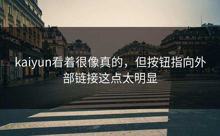 kaiyun看着很像真的，但按钮指向外部链接这点太明显
